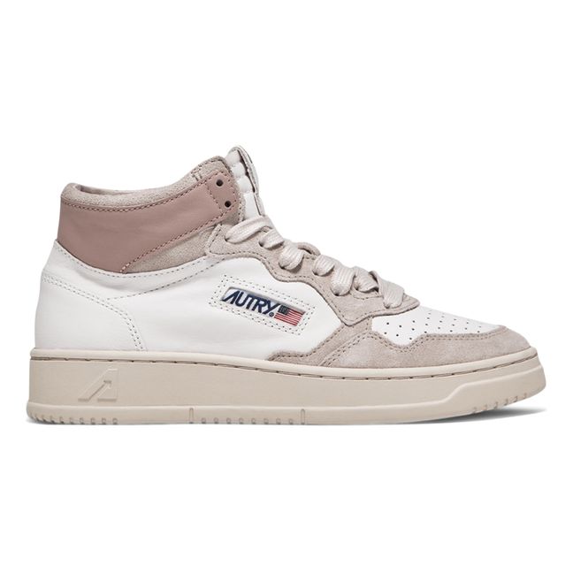 Medalist Mid-Top Goat Leather/Suede Sneakers | Pink