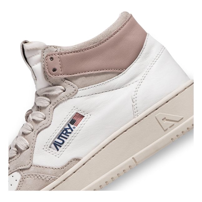 Medalist Mid-Top Goat Leather/Suede Sneakers | Pink