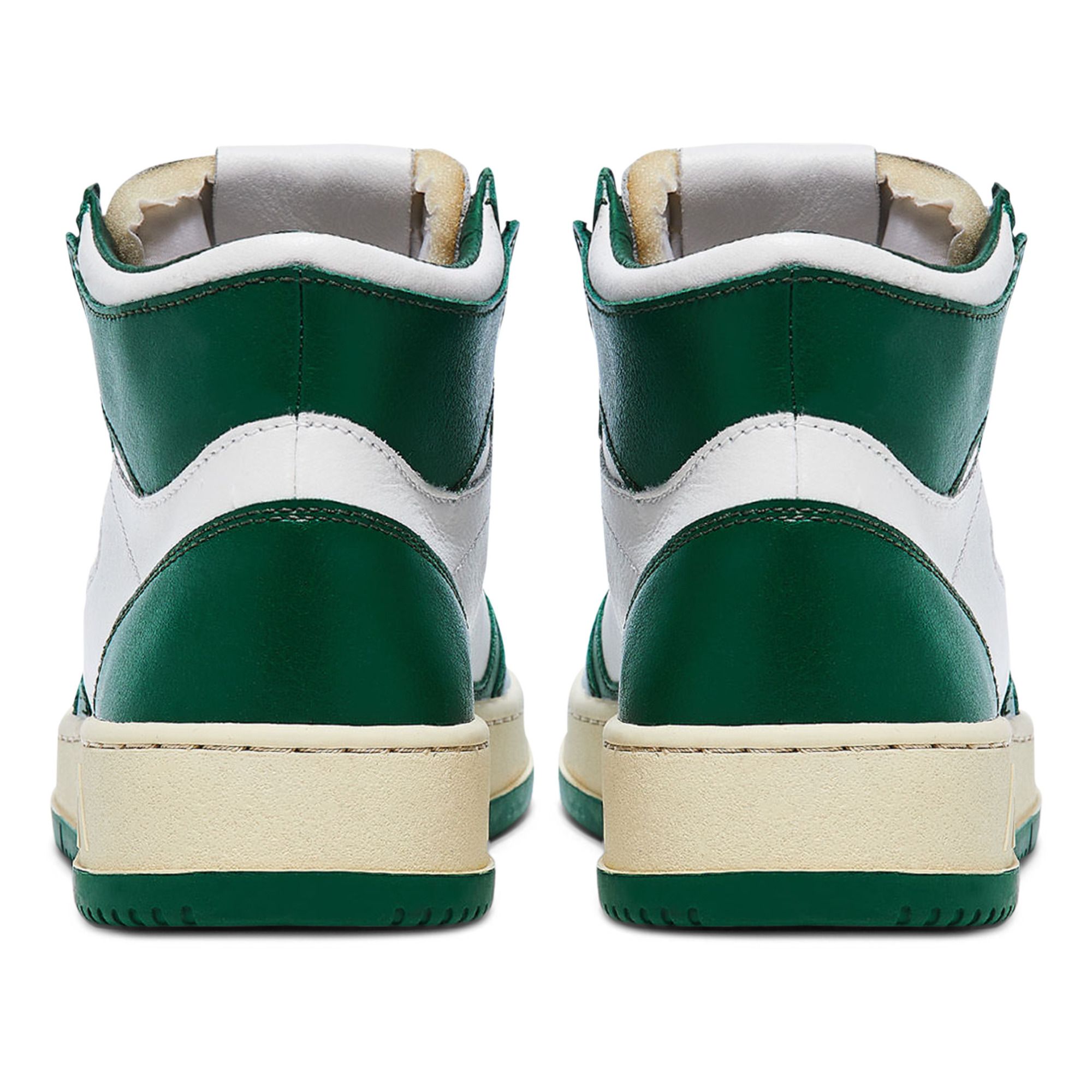 Autry Green & White Medalist Mid Sneakers
