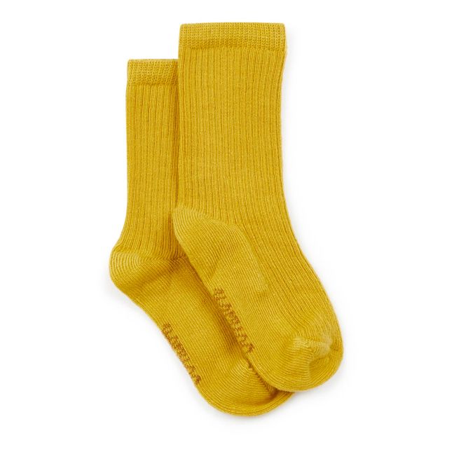 Ribbed Socks Ocre