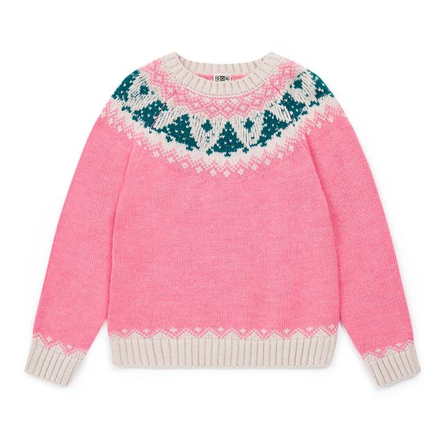Jacquard Tree Jumper - Christmas Collection - Pink