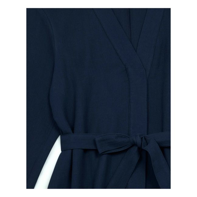 Fabulou Organic Cotton Muslin Midi Dress - Women’s Collection - Azul Marino