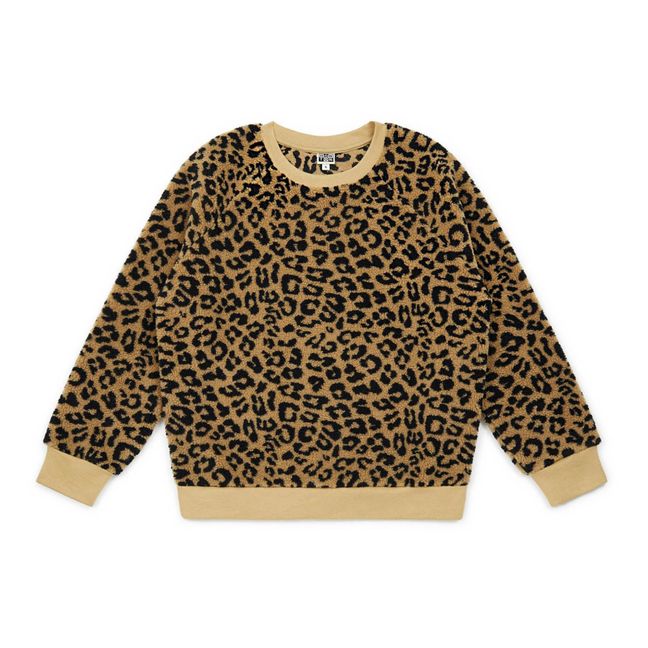 Leopard Faux Fur Sweatshirt - Women’s Collection - Beige