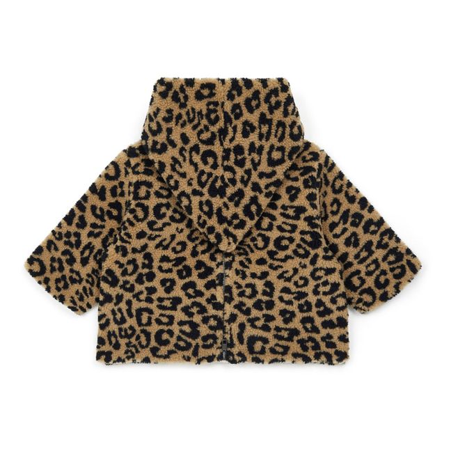 Burnou Felloptik Leopard Camion | Kamelbraun