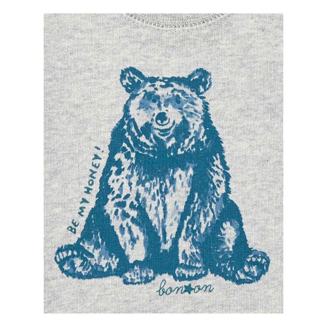 Organic Cotton Bear Sweatshirt Grau Meliert
