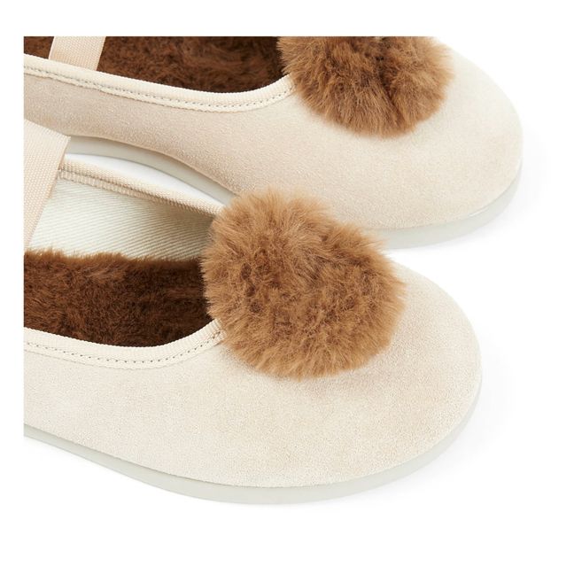 Pia Fur-Lined Suede Booties | Taupe brown