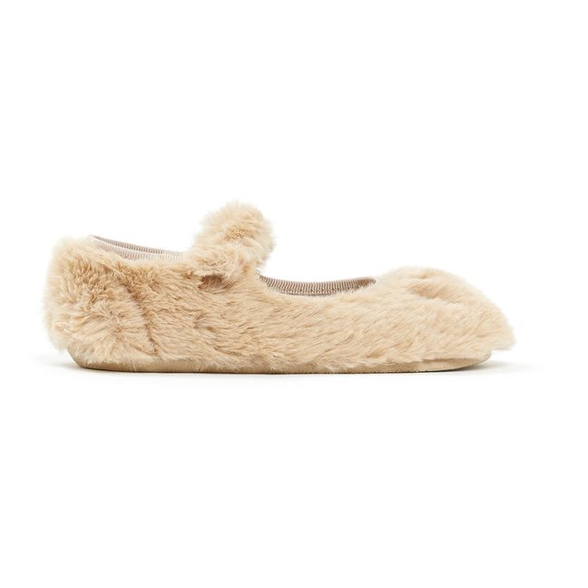 Mia Faux-Fur Slippers | Camel