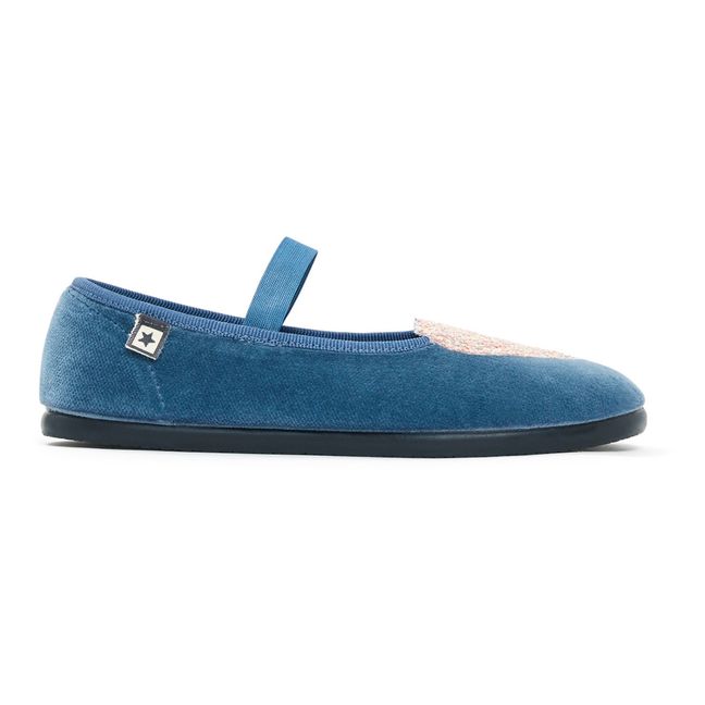 Sarra Velvet Slippers | Azul