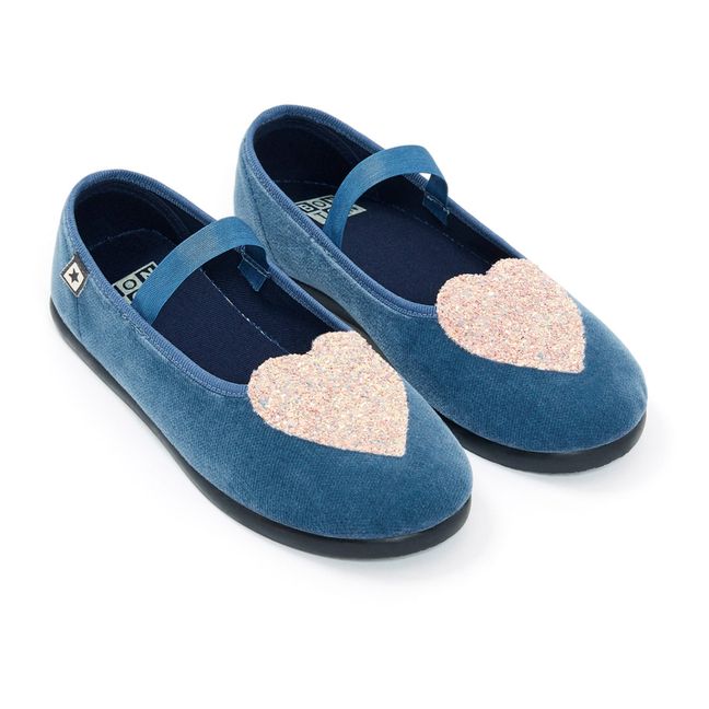 Sarra Velvet Slippers | Azul