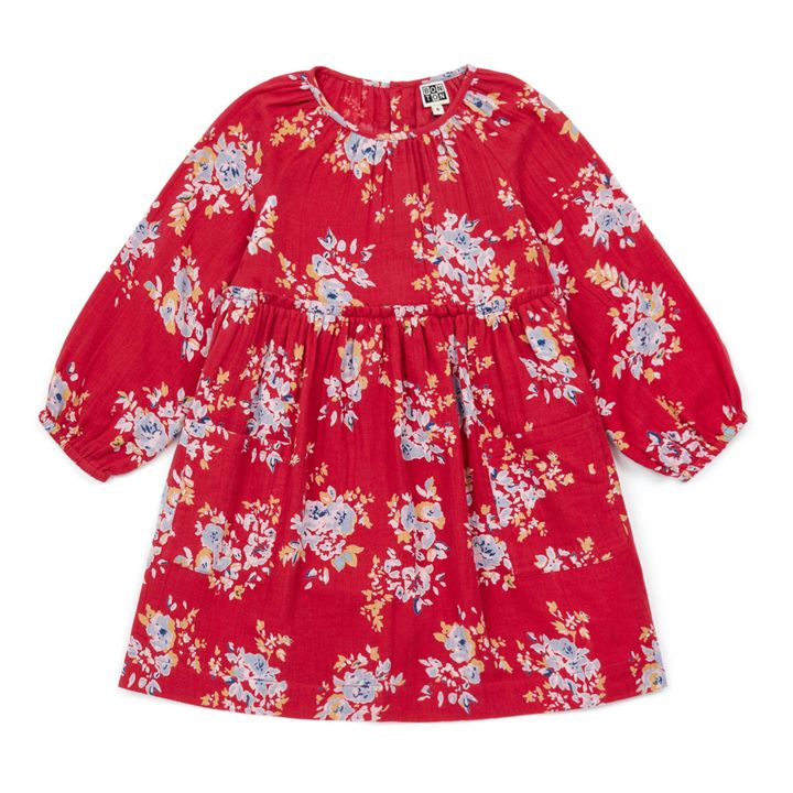Fiona Organic Cotton Muslin Dress | Rojo- Imagen del producto n°0