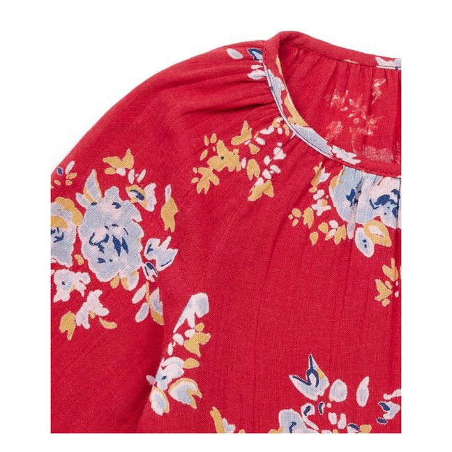 Fiona Organic Cotton Muslin Dress | Red