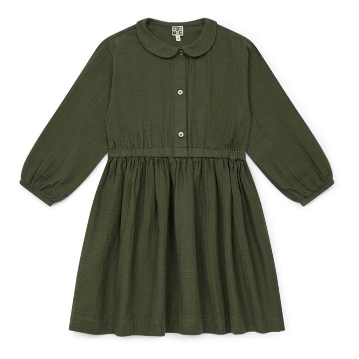 Kleid Bio-Baumwollgaze | Khaki- Produktbild Nr. 0