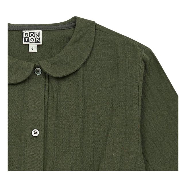 Kleid Bio-Baumwollgaze | Khaki
