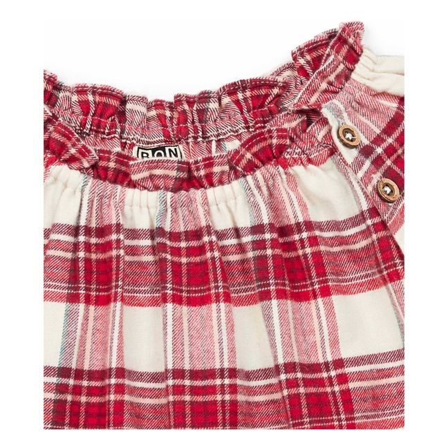 Ficelle Checked Blouse | Red