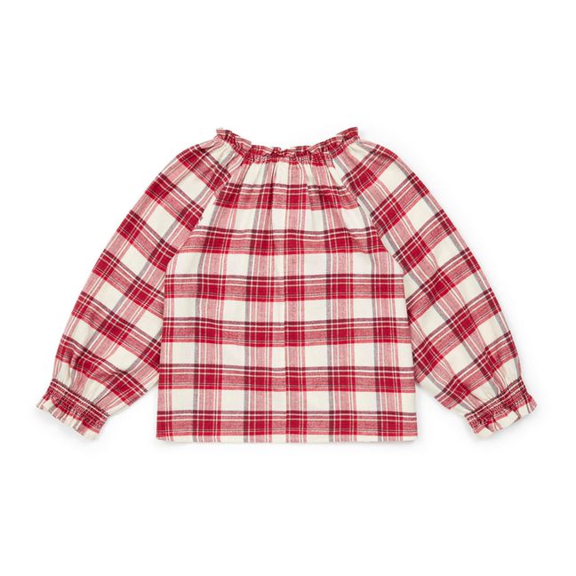 Ficelle Checked Blouse | Rot
