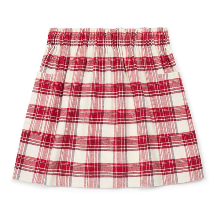 Ruche Checked Skirt Red- Product image n°0