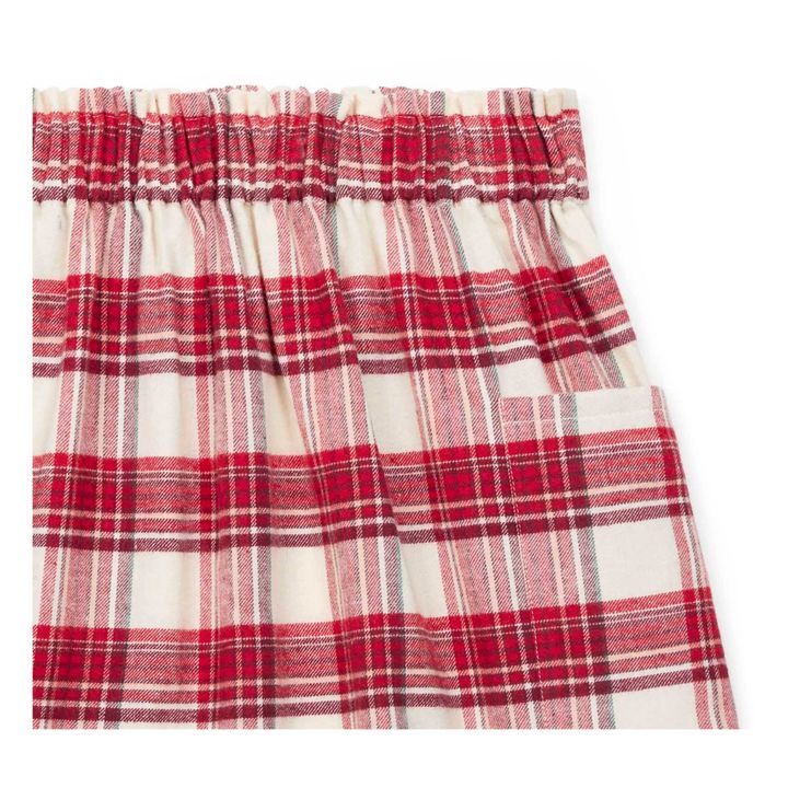 Ruche Checked Skirt Red- Product image n°1
