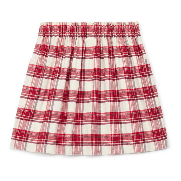 Ruche Checked Skirt Red- Product image n°2