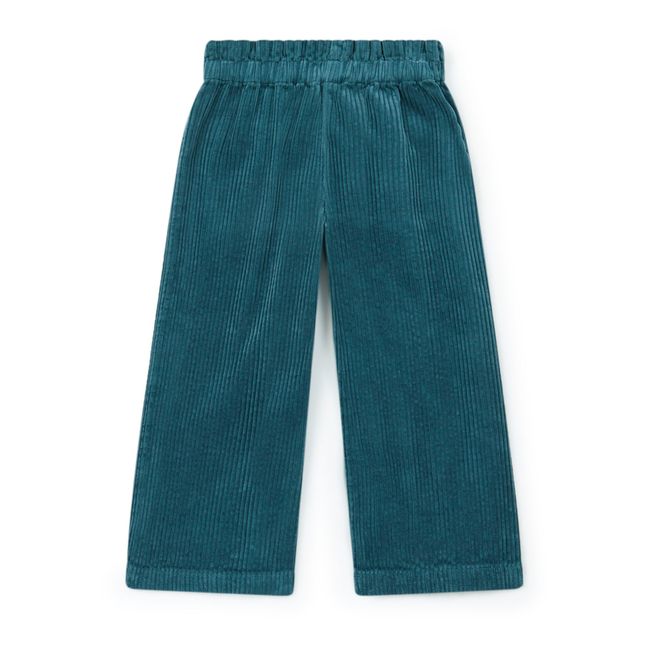 Chacha Corduroy Flared Trousers | Peacock blue