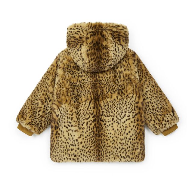 Foxy Leopard Print Faux Fur Coat | Beige