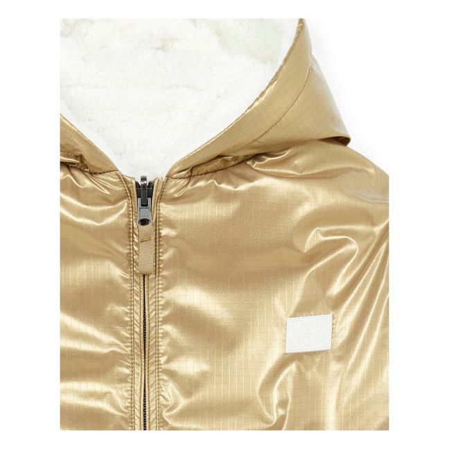 Forever Faux Fur Reversible Puffer Jacket | Gold