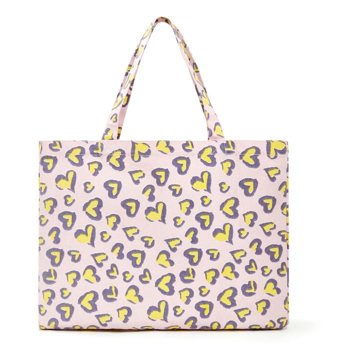 Leopard Heart Print Tote Bag | Rosa Palo- Imagen del producto n°0