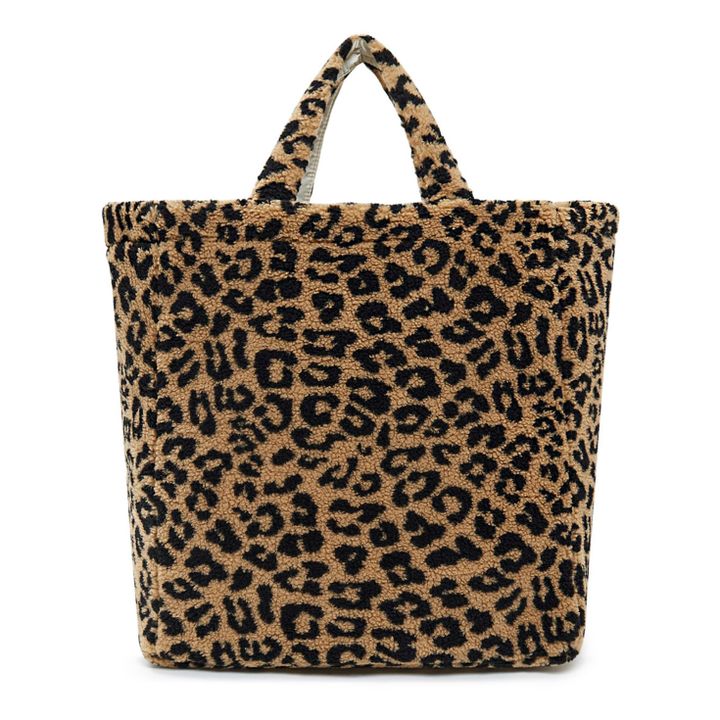Leopard Print Faux Fur Shopping Bag | Camel- Imagen del producto n°0