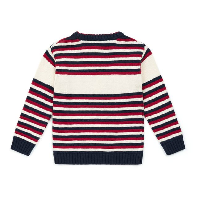 Gestreifter Wollpullover Snow | Navy