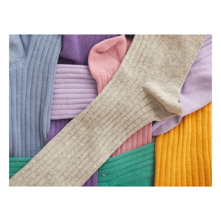 Vintage Blue & Heather Grey Organic Cotton Socks - Set of 2- Product image n°2