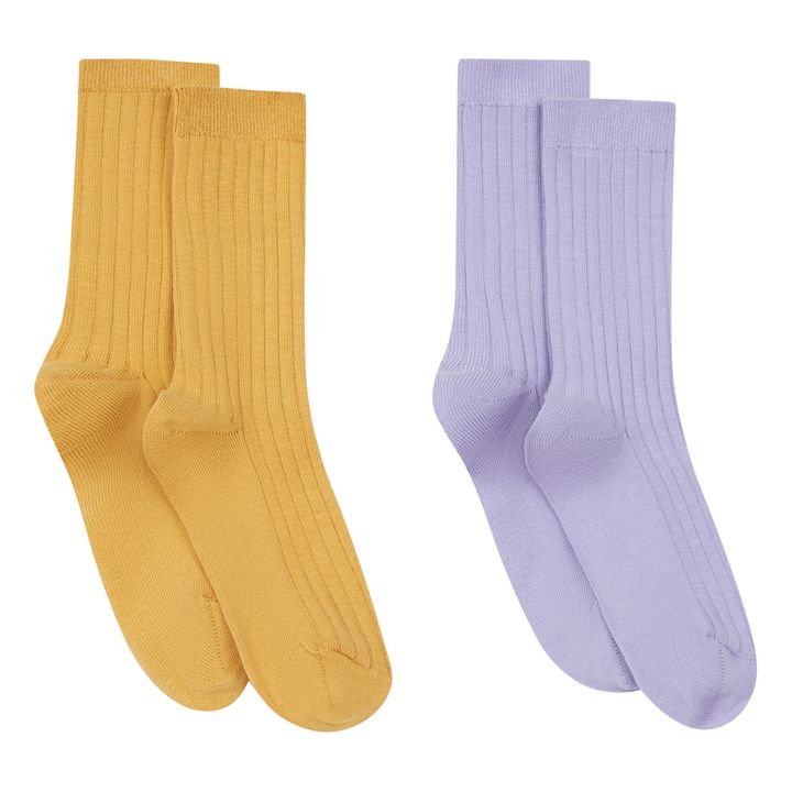 Confezione di due paia di calzini Honey & Lilac, in cotone biologico- Immagine del prodotto n°0