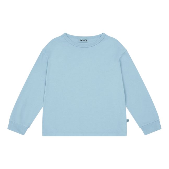 Long Sleeve Organic Cotton Pyjama T-shirt Ice Blue
