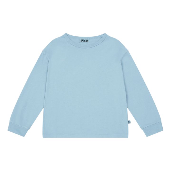 Long Sleeve Organic Cotton Pyjama T-shirt | Ice Blue- Product image n°0
