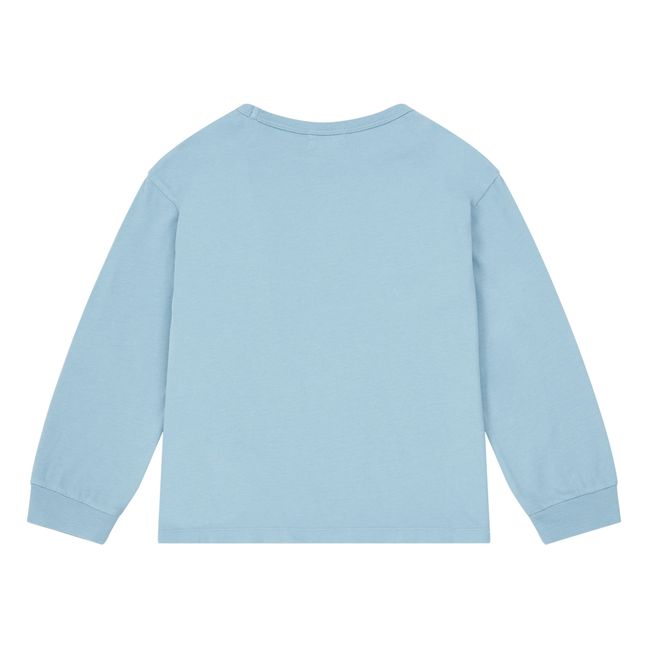 T-Shirt Manches Longues Coton Bio | Bleu Glacier