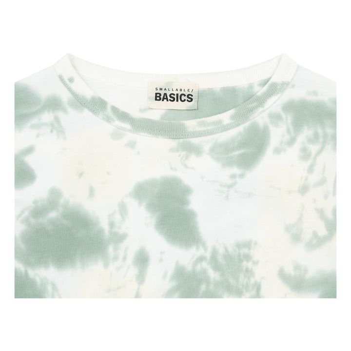 Long Sleeve Organic Cotton Pyjama T-shirt | Green Marble- Product image n°1