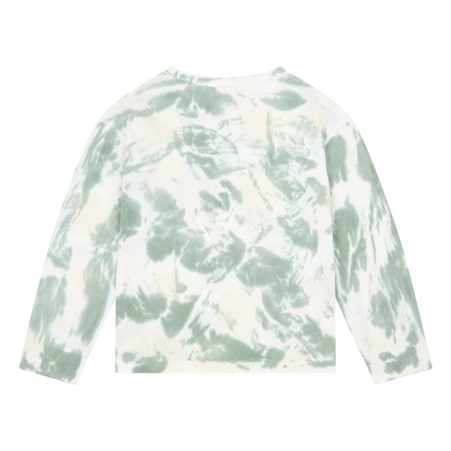 Long Sleeve Organic Cotton Pyjama T-shirt Grün-Marmor