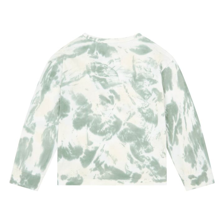 Long Sleeve Organic Cotton Pyjama T-shirt | Green Marble- Product image n°2