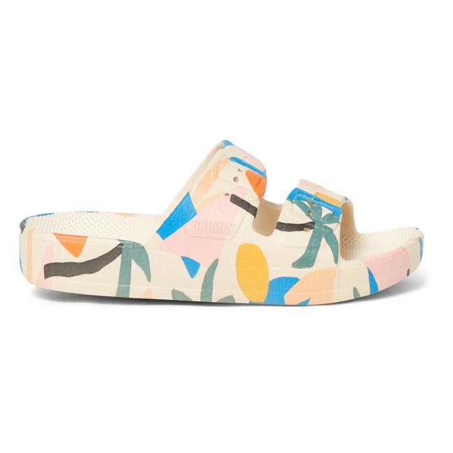 Palmetto Print Sandals | Beige