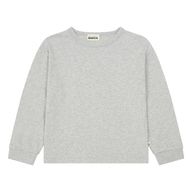 Long Sleeve Organic Cotton Pyjama T-shirt Grau Meliert