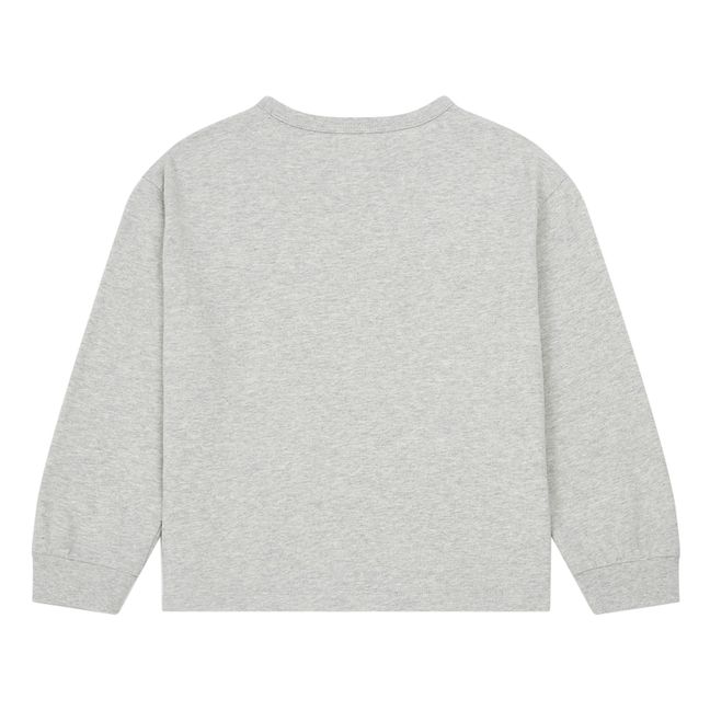 Long Sleeve Organic Cotton Pyjama T-shirt | Gris Jaspeado
