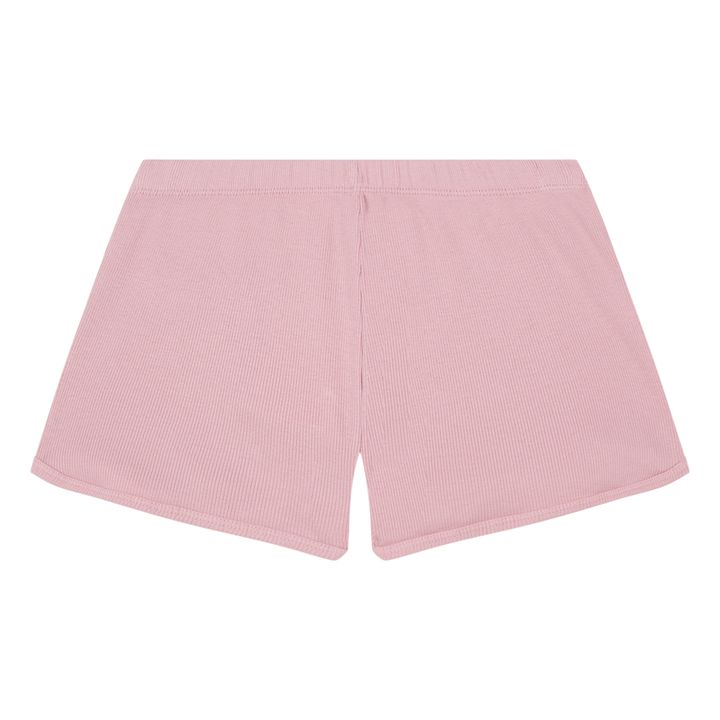 Ribbed Organic Cotton Shorts Dusty Pink- Product image n°0