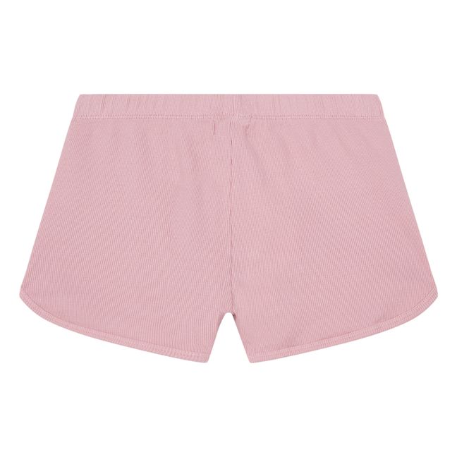 Ribbed Organic Cotton Shorts Dusty Pink