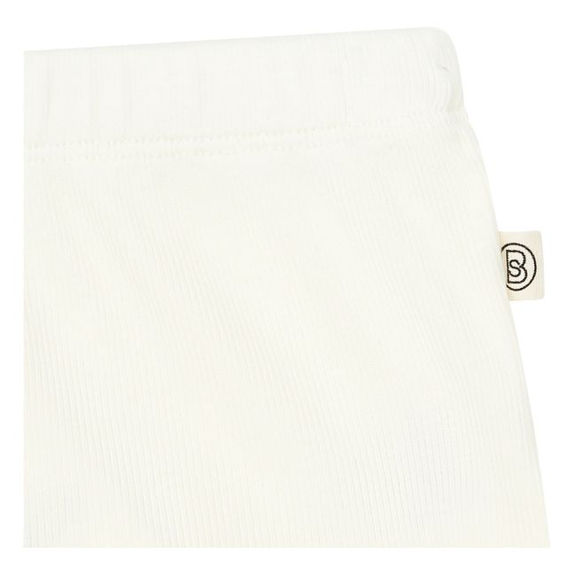 Pantaloncini a coste in cotone biologico | Bianco