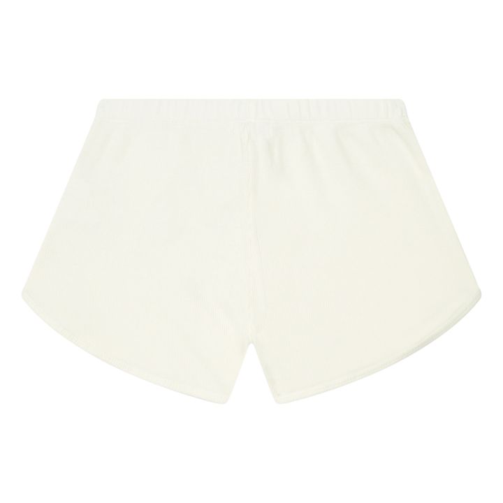 Pantaloncini a coste in cotone biologico | Bianco- Immagine del prodotto n°2