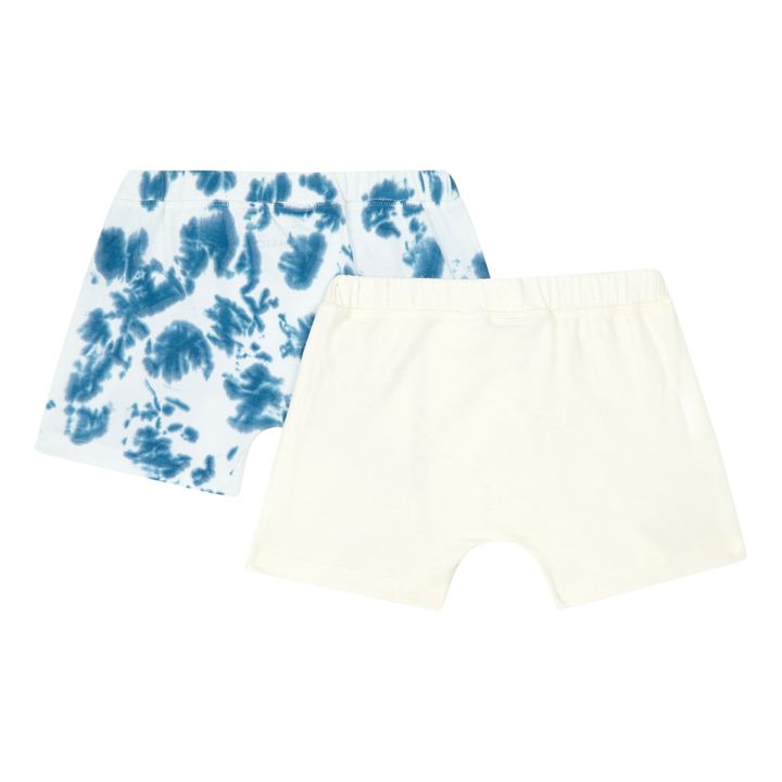 Organic Cotton Boxers - Set of 2 Navy blue - Off-white- Product image n°2