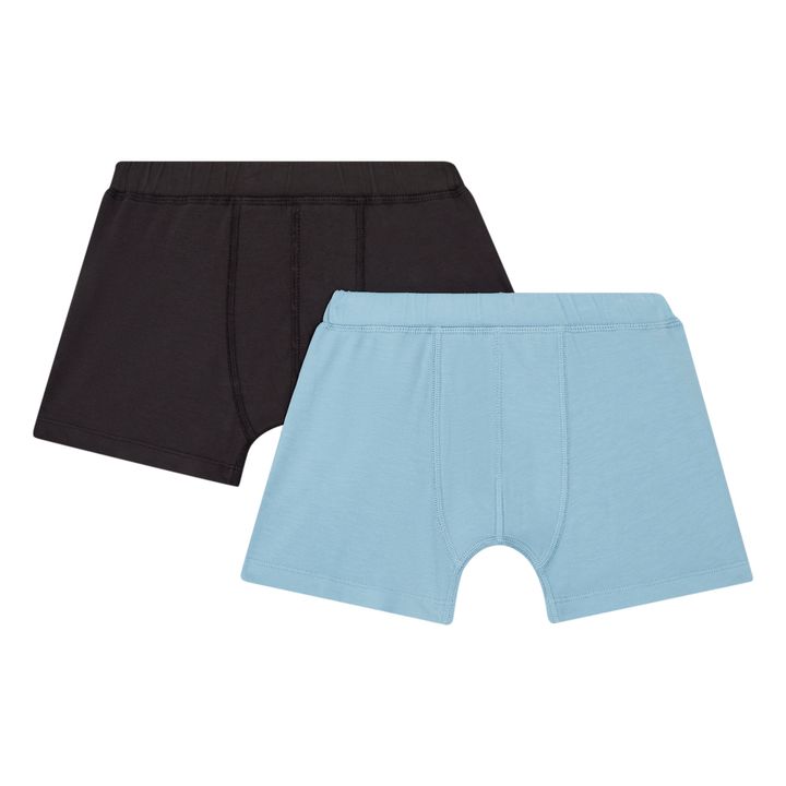 Organic Cotton Boxers - Set of 2 Ice Blue- Product image n°0