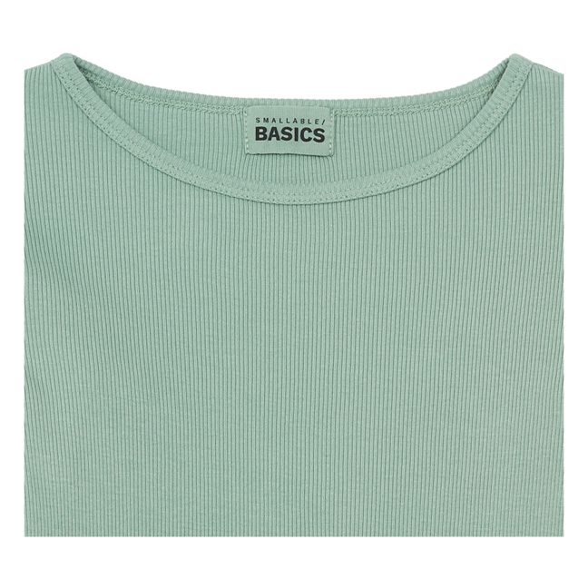Ribbed Organic Cotton T-shirt | Salbei