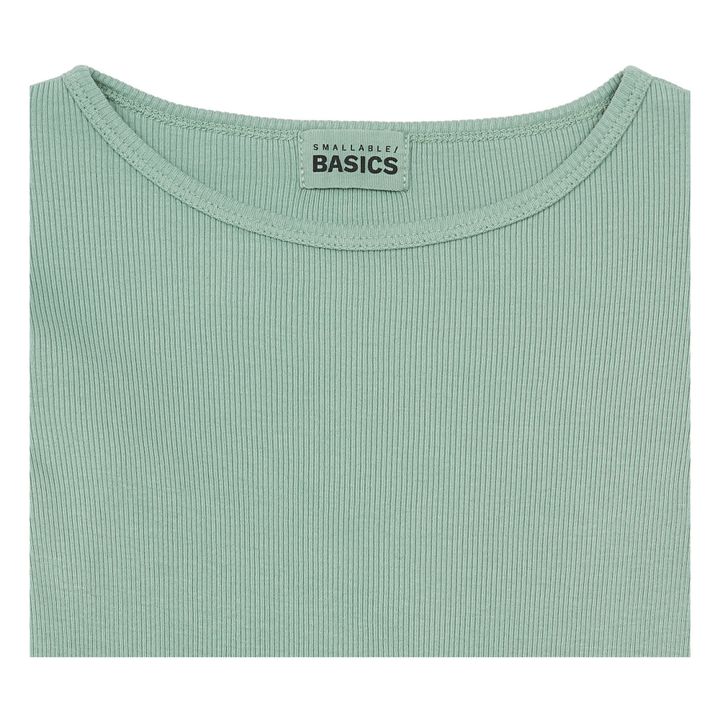 Ribbed Organic Cotton T-shirt Sage- Product image n°1