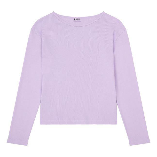 Ribbed Organic Cotton T-shirt | Lila