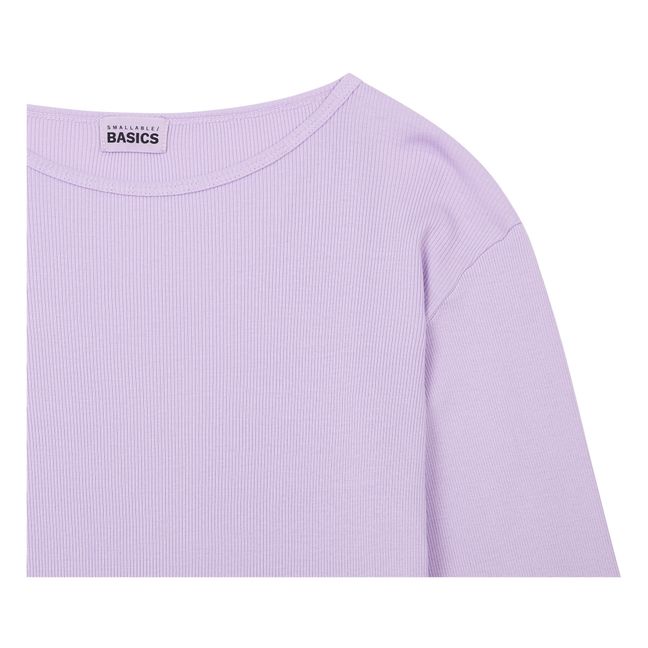Ribbed Organic Cotton T-shirt | Lila