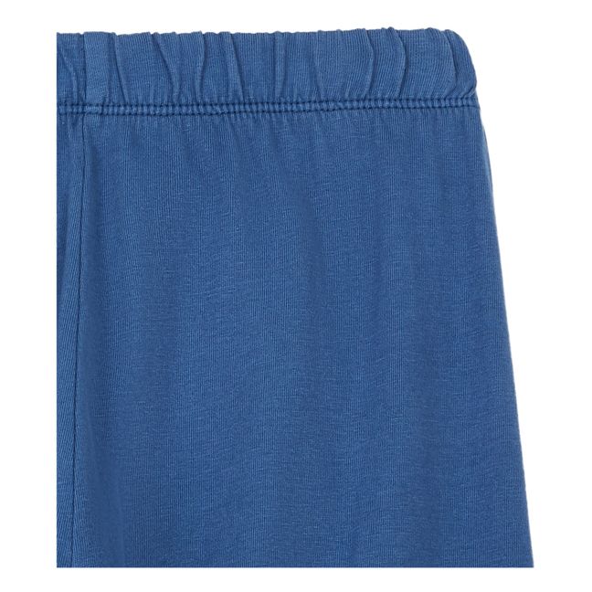 Slim Organic Cotton Pyjama Trousers Blu Tempesta
